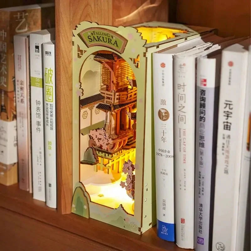 Book Nook Falling Sakura